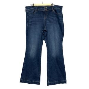 Torrid Denim Womens Size 18S  Flare Jeans Dark Wash First At Fit Stretchy Boho